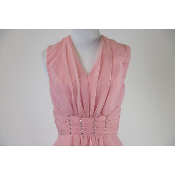 Pink Chiffon Evening Gown Small By Mike Benet Formals Small - Picture 9 of 10